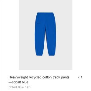 Pangaia crop t-shirt and sweatpants in cobalt blue